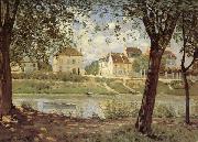 Alfred Sisley Village on the Banks of the Seine oil painting reproduction
